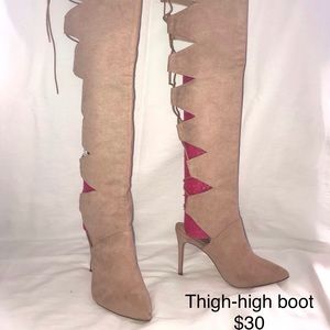 Blush thigh-high boot